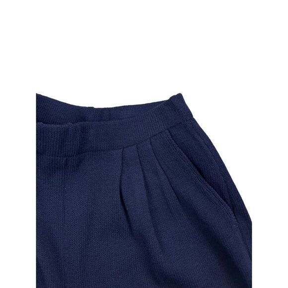 St. John Collection By Marie Gray Santana Knit Navy Blue Wide Leg Pants Size 2 - Picture 3 of 5